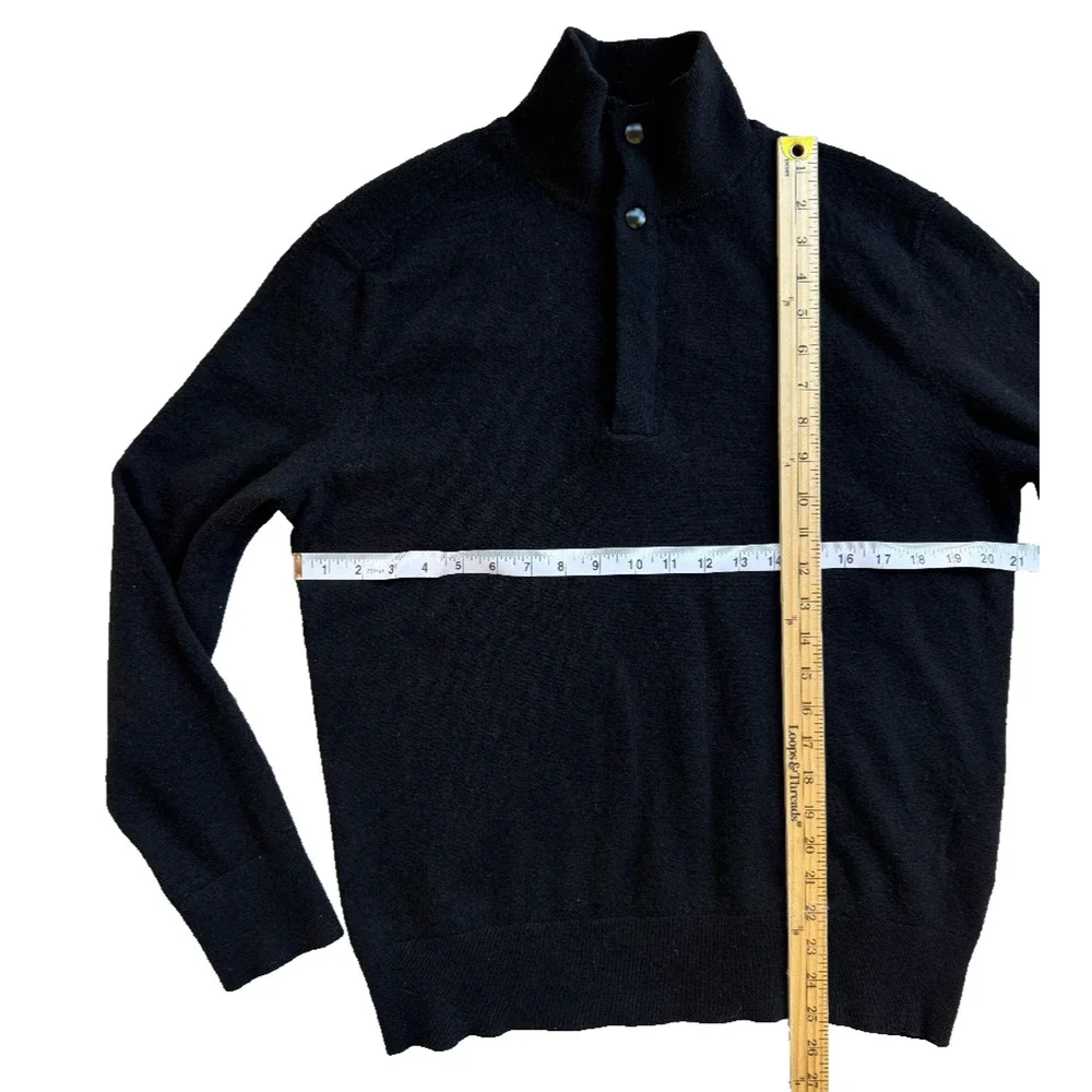 Banana Republic Men's Large Black Knit Pullover Sweater Italian Yarn